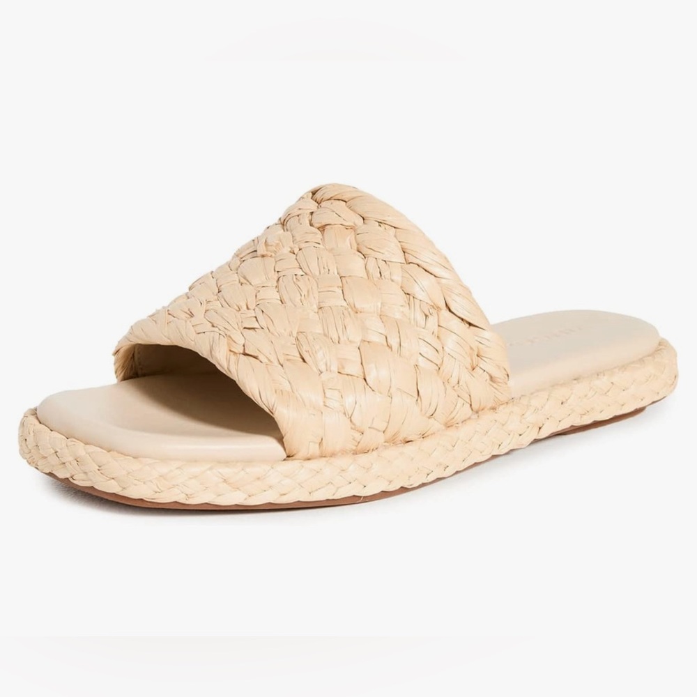New Vince Women's Rumi Raffia Espadrille Slides size 8